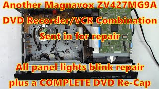 Magnavox ZV427MG9A Lights Blink Repair amp Mode Select SwitchAcetone amp A COMPLETE DVD Recorder Recap [upl. by Hillary]