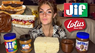 PEANUT BUTTER SPECULOOS AND CHOCOLATE SPREADS MUKBANG Messy No Talking Edited [upl. by Isac]