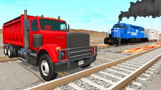 Mixer Truck vs Rails And Cars vs Speed Bumps  BeamNGdrive [upl. by Einhapets]