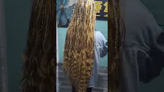 Long knotless braids with curly end m№hairstyle handmade braids knotlessbraids hair [upl. by Martinsen220]