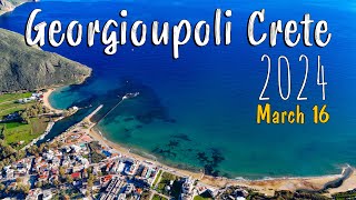 Georgioupoli Crete silent relaxing walking tour 4k drone Kreta Greece 2024 [upl. by Eiknarf]