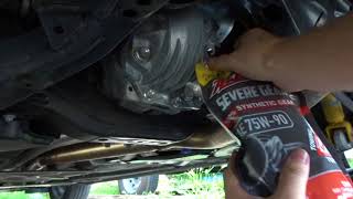 Differential Gear Fluid Change with AMSOIL 75W90 Severe Gear Oil Easy Pack [upl. by Sheffield]