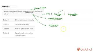 Hammerlings experiment on Acetabularia proved the role of [upl. by Sisto]