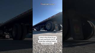 Flatbed trailer back axel problem fixed trucker trucking trucktok truckdriver semi flatbed [upl. by Ahsiekram393]