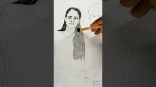 ❤️Hairs drawing shorts art charcol engineersart3 trending ytshorts short viral popular [upl. by Lorin]