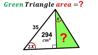 Can you find area of the Green shaded Triangle  Justify  math maths  geometry [upl. by Liederman]