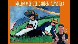 🎨🖌️  Expressionistisches Meisterwerk in Acryl Gabriele Münter  Jewlensky und Werefin  Tutorial [upl. by Harriman]