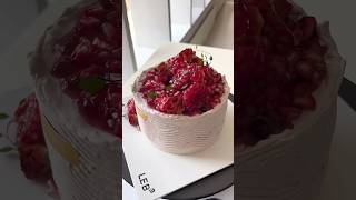 Immersive cake making Pomegranate cake tutorial decompression cake immersive eatingcake [upl. by Ettenor127]