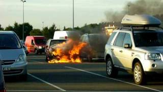 Car on fire at Disneyland Resort Paris Parking [upl. by Chansoo]