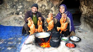 Old lovers Living in a Cave  Tandoori Rice and Chicken Recipe Love Story Afghanistan Village life [upl. by Attelahs44]