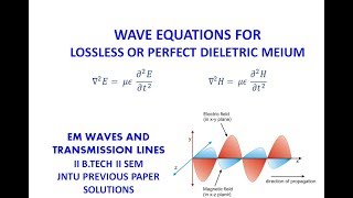 WAVE EQUATIONS FOR LOSSLESS OR PERFECT DIELECTRIC MEDIUM  EMTL  UNIT III [upl. by Adnema853]