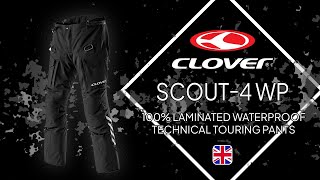 CLOVER SCOUT4 WP PANTS  laminated waterproof technical touring pants  EN [upl. by Aicenat]