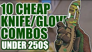 10 CHEAP KNIFEGLOVES COMBOS Under 250 ★ CSGO Showcase [upl. by Nomis]