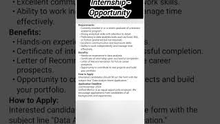 Internship for College students  Data Analyst Internship internship dataanalytics [upl. by Adok19]