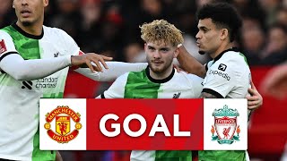 GOAL  Harvey Elliot  Manchester United 23 Liverpool  Quarterfinal  Emirates FA Cup 202324 [upl. by Innek649]