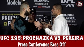 Jiri Prochazka vs Alex Pereira First Face Off UFC 295 [upl. by Uehttam882]