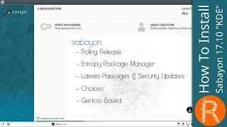 How To Install Sabayon 1710 quotKDEquot [upl. by Lippold684]