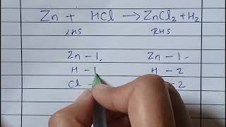 How to balance Zn  Hcl  Zncl2  H2 [upl. by Nick]