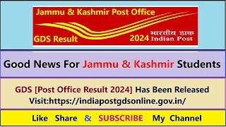 Jammu And Kashmir GDS Result Has been Declared  Candidates Shortlisted [upl. by Trinetta298]