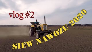 Siew nawozów 2020 vlog2  Ursus c330  Rozsiewacz RNZ  II dawka N  dźwięk silnika [upl. by Iz]