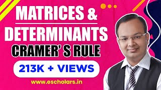 Business Mathematics  Matrices amp Determinants  Part2  Cramers Rule [upl. by Anor]