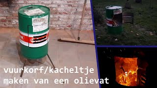 vuurkorfkacheltje maken van een olievat [upl. by Ahsahtan]