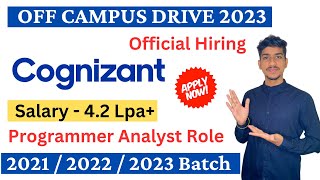 Cognizant Recruitment 2023  Cognizant Off Campus Drive 2023  Cognizant Freshers Hiring 2023 Batch [upl. by Ayanal]