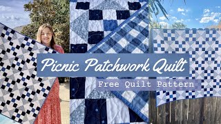 Picnic Patchwork Quilt  Free Baby Quilt Pattern and Tutorial [upl. by Sosna]