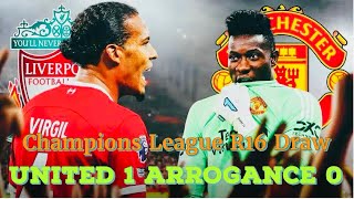 Manchester United held Liverpool at Anfield…Champions league R16 drawBarca vs Napoli [upl. by Kennie752]