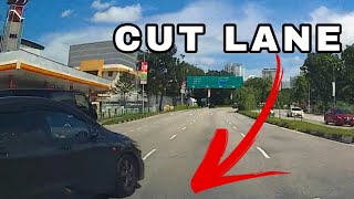 Reckless PHV driver lane change while turning at Lornie highway  SG traffic incident [upl. by Akinod341]