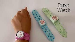 How to make easy paper watch  Origami paper watch  Easy Origami  DIY paper watch  School crafts [upl. by Kendra369]