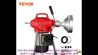 1005004141389381 VEVOR Auger Pipe Drain Cleaning Machine 250W 400W 500W Electric Drain [upl. by Schlenger409]