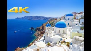 Santorini Oia Greece 4K  Drone [upl. by Itagaki]