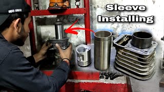 How to Install cylinder Sleeve and liner in bike engine  Hindi amp Urdu [upl. by Yerahcaz]