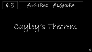 Abstract Algebra  63 Cayleys Theorem [upl. by Ong151]