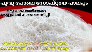 പൂവു പോലെ സോഫ്റ്റായ പാലപ്പംPalappam Recipe In MalayalamKerala Style Appam Recipe [upl. by Euqilegna]