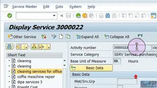 045 Service Master Record in SAP MM ECC  S4 HANA sap sapmm sapmaterialmanagement [upl. by Jorie]