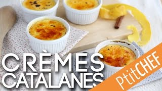 Recette de crèmes catalanes  Ptitchefcom [upl. by Eimot]