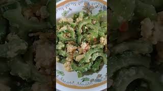 Ginisang ampalaya with egg food cooking deliciousfood lutongbahayisthebest ampalayarecipe [upl. by Tibbs236]