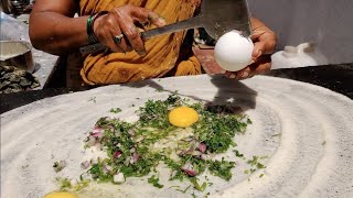 Indian Lady Selling Egg Dosa for Rs 25  Anda Dosa  Indian Street Food [upl. by Naujit405]