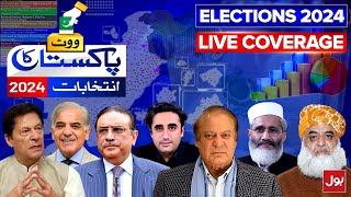 LIVE  General Election In Pakistan 2024  Imran Khan  PMLN Nawaz Sharif  PPP Bilawal Bhutto [upl. by Fillander]