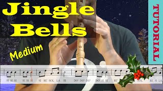 Jingle bells  Tutorial flauta con partitura  Karaoke instrumental [upl. by Iluj]