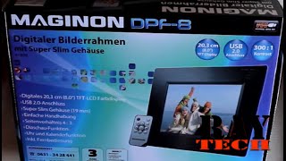 Unboxing Maginon DPF8 Digitaler Bilderrahmen [upl. by Anuaek]