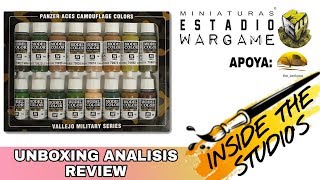 VALLEJO MODEL COLOR PANZER ACES paint set UNBOXING REVIEW Español Latino [upl. by Asalocin]