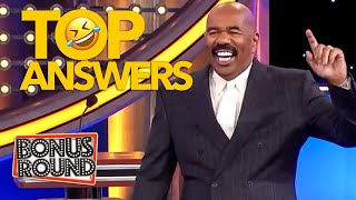 Top Answers On The Board Steve Harvey Family Feud [upl. by Adnahsar305]