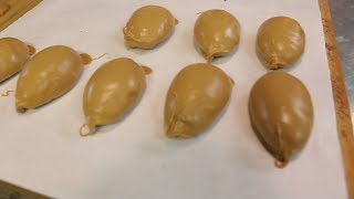 Making Peanut Butter Chocolate Marshmallow Eggs [upl. by Haerdna]