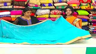 Superb Leaf Work Chiffon Designer Saree  New Arrivals  Sogasu Chuda Tarama  Vanitha TV [upl. by Ittocs]