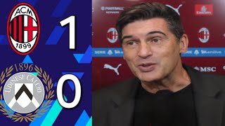 MILANUDINESE 10 FONSECA MAGNIFICI ANCHE QUANDO SIAMO RIMASTI IN 10 PARTITA DI SACRIFICIO [upl. by Yoong]