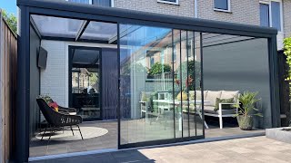 🔒 SLOTSYSTEEM Glazenschuifdeuren  VERANDA TERRASOVERKAPPING [upl. by Laurella]