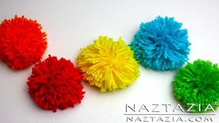 HOW to MAKE a POM POM  DIY Tutorial for Yarn Pom Poms [upl. by Dorice]